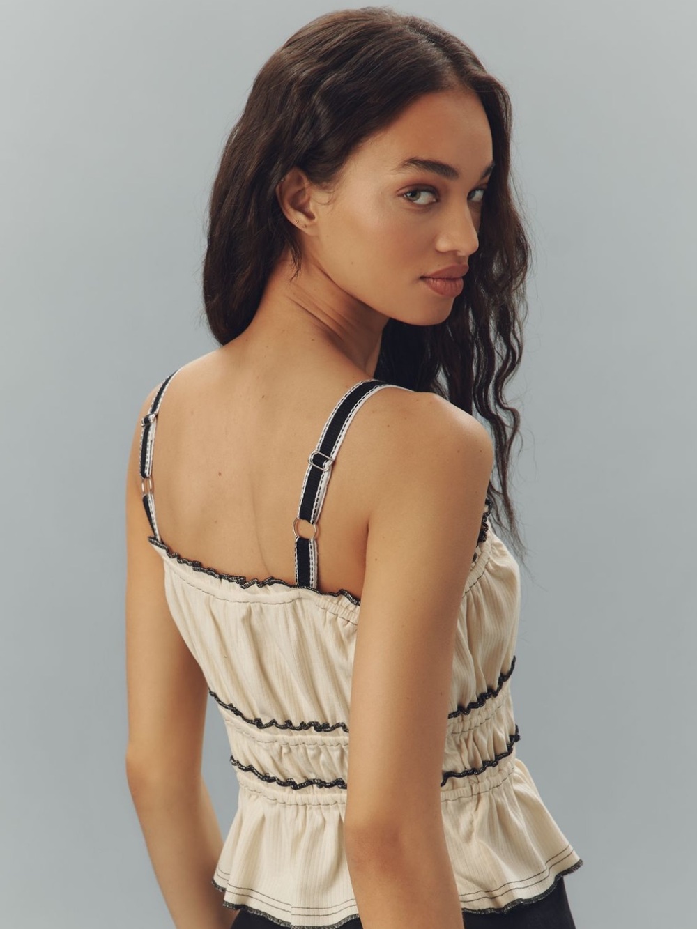 Pilcro Tiered Ruffle Hem Ruched Tank Top - Picture 3 of 4